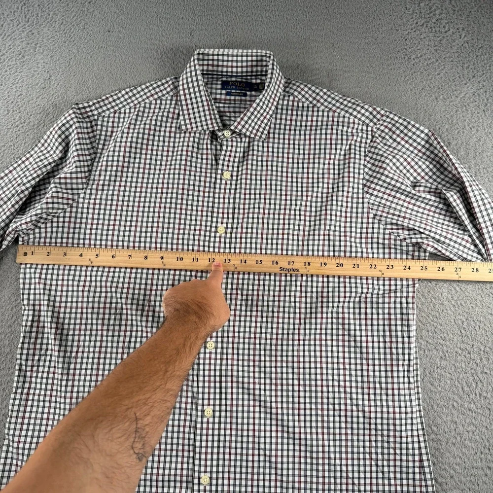 Polo Ralph Lauren Performance Shirt Mens XL White Plaid Button Down Stretch